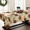 Threadmade Home Festive Poinsettia Holiday Fabric Tablecloth, Multicolor - 52"W x 70"L